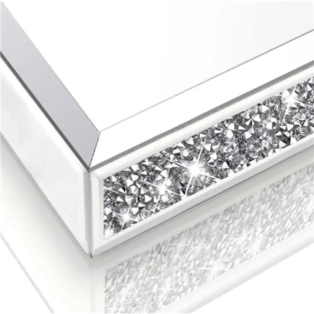 Mirror Jewelry Organizer fits Dresser Bedroom,Crushed Diamond Bathroom Tray